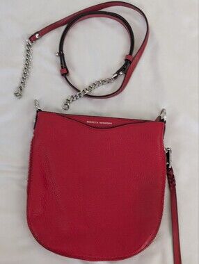 Rebecca Minkoff Emma Swing Red Pebbled Leather Crossbody Shoulder Bag Purse